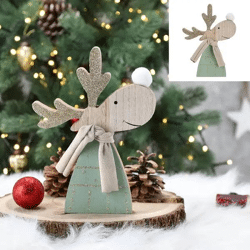 Dekorativer Rentierkopf aus Holz - 20cm Höhe - Rustikale Weihnachtsdekoration