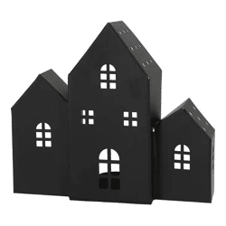 Dekorativer Teelichthalter in Hausform, 18x20 cm, Stimmungsvolle Kerzenbeleuchtung