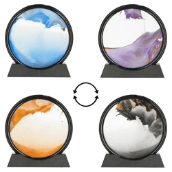 Dekoratives Sandgemälde, 18 cm Durchmesser, Drehfunktion, 4 Bilder/s