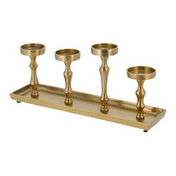 Deluxe Adventsleuchter aus Aluminium in Gold, ca. 54 cm