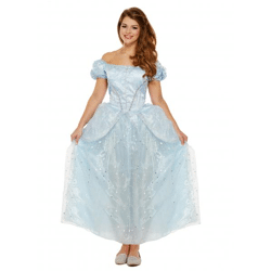 Deluxe-Kostüm für verlorene Prinzessin, Märchenkostüm und Tiara für Erwachsene