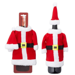 Deluxe Santa Flaschenverkleidung, Festliches Design, 2-teilig, 32cm