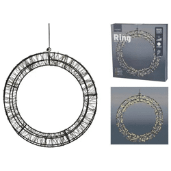 Deluxe Schwarzer 3D LED Outdoor Kranz - 800 LEDs, ca. 36cm Durchmesser