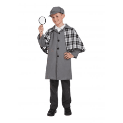 Detektiv Kostüm für Kinder, Größe 10-12 Jahre – Groß