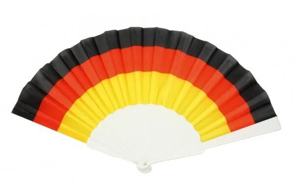Deutschland F&auml;cher, Patriotisches Accessoire, ca. 23 cm, Nationalfarben