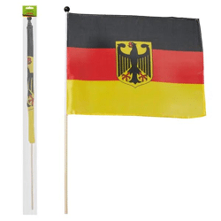 Deutschlandfahne mit Adler - Robuste Handfahne 30x45 cm