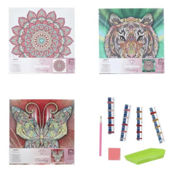 Diamond Painting Leinwand-Set, 3 Stück, 30x30cm - Ideal für Kreativbegeisterte!