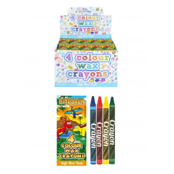 Dinosaurier-Kreidewachs, 4 Stück, 8 cm in Box – Buntes Zeichenset für Kinder
