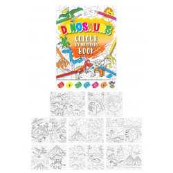 Dinosaurier-Malbuch nach Zahlen, 10,5 x 14,5 cm, 16 Seiten – lehrreiches Malbuch für Kinder