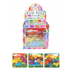 Dinosaurier-Puzzle, 13 cm x 12 cm, 3 verschiedene Motive, Kinderspielzeug