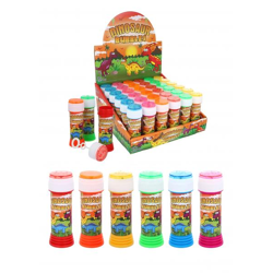 Dinosaurier-Sprudelbecher 50 ml mit Labyrinth-Puzzle, 6 verschiedene Farben