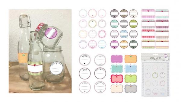 DIY Aufkleber-Set, 46-teiliges Kreativpaket, Vielseitige Sticker f&uuml;r Bastelarbeiten