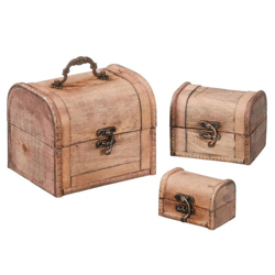 Dreiteiliges Truhenset in Hellbraun – Praktische Aufbewahrungslösung