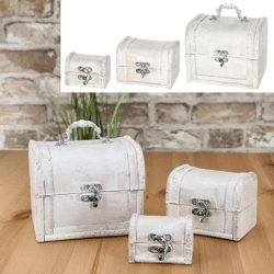 Dreiteiliges Truhenset in Weiß – Elegante Stauraumlösung für Zuhause