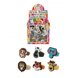 Dschungel-Ringe, 2x3 cm, 6 verschiedene Designs - Kinderschmuck