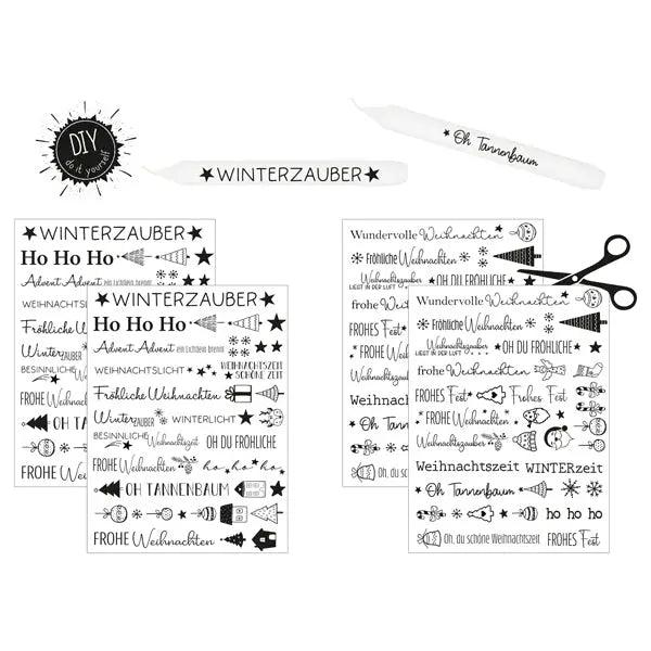 Duo-Pack Weihnachtliche Kerzen-Tattoos - Tempor&auml;re Festtagsmotive, 2 St&uuml;ck