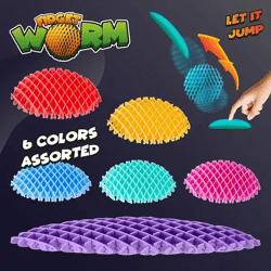 Einfarbige Fidget Würmer, 6er-Set, Durchmesser ca. 10 cm