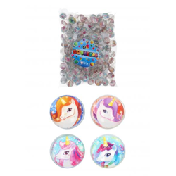 Einhorn-Ball Jet 3,3 cm – 4 sortierte Farben, zauberhafte Einhorn-Sprungbälle
