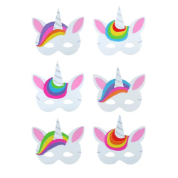 Einhorn Eva-Masken für Kinder – 6 Sorten, Bunt & Spaß, Ideal für Partys