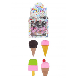 Eiscreme-Form Radiergummis, 4 Verschiedene Sorten, Buntes Schreibwarenset Für Kinder
