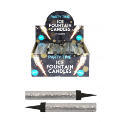 Eissilberner Brunnen 15 cm mit Spike – funkelnder Partybrunnen