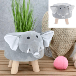 Elefantenhocker, 30cm Hoch, Kinderzimmer Tierhocker, Niedliche Elefant Dekoration, Sitzhocker