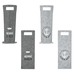 Elegante Filz-Flaschentasche - AHOI 2/S | Stilvoller Weinflaschenhalter, Geschenktasche