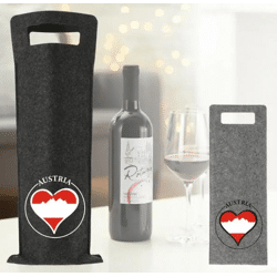 Elegante Filz-Flaschentasche aus Österreich - Für 1 Weinflasche - Robust, Stilvoll - Modell 2/S