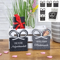 Elegante Filz-Geschenktaschen für Gutscheinkarten, 4er-Set, Kartenhüllen