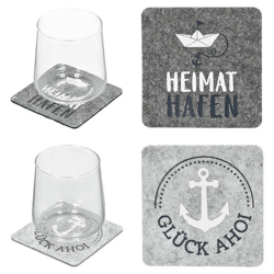 Elegante Filz-Untersetzer - AHOI Design, 4er Set | Stilvolle Filz-Glasuntersetzer, Schutzmatten