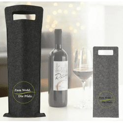 Elegante Flaschentasche aus Filz | Isolierte Weintasche | Stilvoller Getränketräger | Pfalz Design 2/S