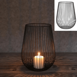 Elegante Laterne Streben, 28 cm Höhe, Stabil und Dekorativ