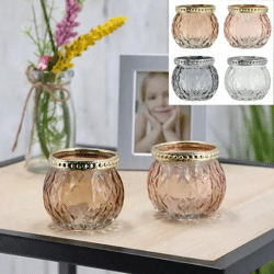 Elegante Teelichthalter 4er-Set, Kerzenhalter 6,5x6,5cm, Dekorative Kerzenständer für gemütliches Ambiente