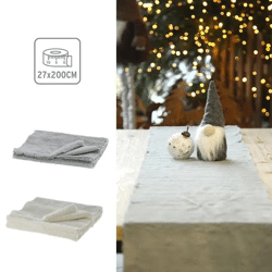 Elegante Tischläufer aus Dekofell, 3er-Set, 27x200cm - Luxuriöse Tischdekoration