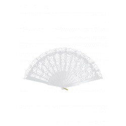Elegante weiße Spitzenfächer, Handfächer 45x25cm, Hochzeits- und Partyzubehör