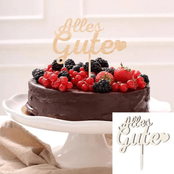 Eleganter Cake Topper 'Alles Gute', ca. 16 cm - Ideal für Feierlichkeiten