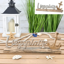 Eleganter Freistehender Schriftzug 'Liegeplatz', 40cm – Deko für Zuhause