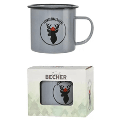 Emaille-Becher 'Schwarzwaldliebe', ca. 9cm Hoch - Ideal für Naturfreunde