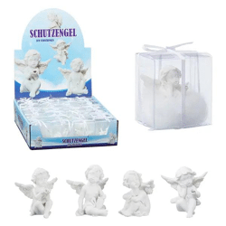 Engelwächter, Elfenbein, 4 pro Set, Ca. 4cm Höhe, 24 Stück im Präsentationskasten