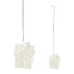 Entzückendes Mini-Häuschen in Weiß zum Aufhängen, Dekoratives Element