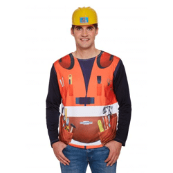 Erwachsene Bauarbeiter Kostüm-Shirt, Dress-Up, Verkleidung