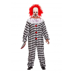 Erwachsene Gruseliger Clown Kostüm Mit Perücke - Halloween Outfit