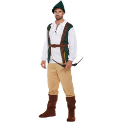 Erwachsene Jäger Kostüm, Tarnung Jagd Outfit Für Herren, Waldläufer Verkleidung