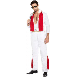 Erwachsene Rockstar Kostüm: Glam Rock Verkleidung, 80Er Jahre Musik-Ikone Outfit