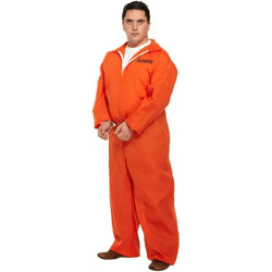 Erwachsenen-Kostüm 'Gefangener', Leuchtendes Orange, Größe Xl