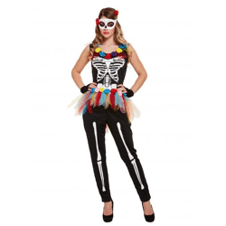 Erwachsenenkostüm 'Tag Der Toten' Für Damen - Ideal Für Halloween & Themenpartys