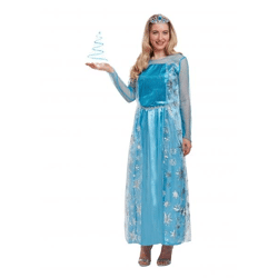 Erwachsenenkostüm Eiskönigin, Elegantes Gefrorenes-Themenoutfit