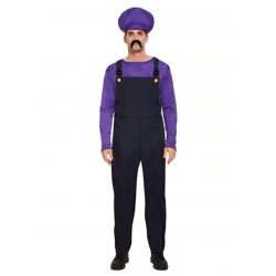 Erwachsenenkostüm Super Workman in Lila, Heldenoutfit