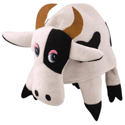 Erwachsener Kuhhut - Schwarz-Weißer Tierkostümhut, 38 x 25 cm, für Themenpartys & Veranstaltungen