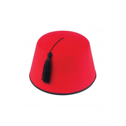 Erwachsener roter Fez-Hut 19 cm | Klassischer Hut im türkischen Stil